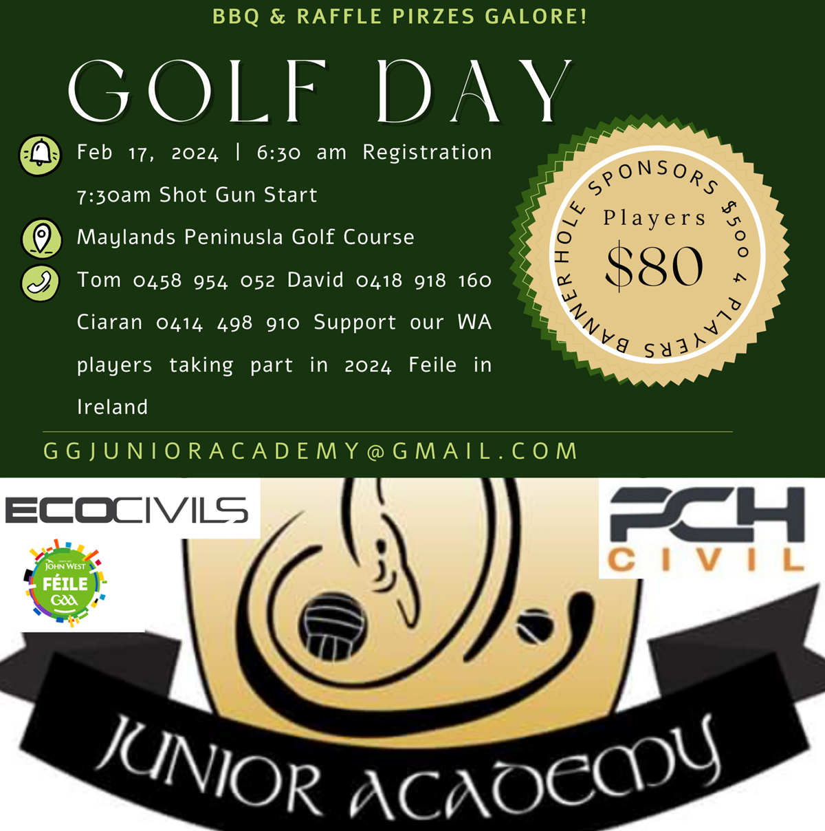 Junior Gaelic Golf Day 2024 Flyer